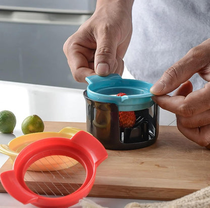 Egg Slicer, 3-In-1 Stainless Wire Egg Slicer Practical and Sturdy | Suitable for Hard Boiled Eggs, Soft Fruit, Cutting out Regular and Beautiful Shapes