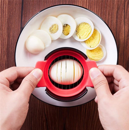 Egg Slicer, 3-In-1 Stainless Wire Egg Slicer Practical and Sturdy | Suitable for Hard Boiled Eggs, Soft Fruit, Cutting out Regular and Beautiful Shapes