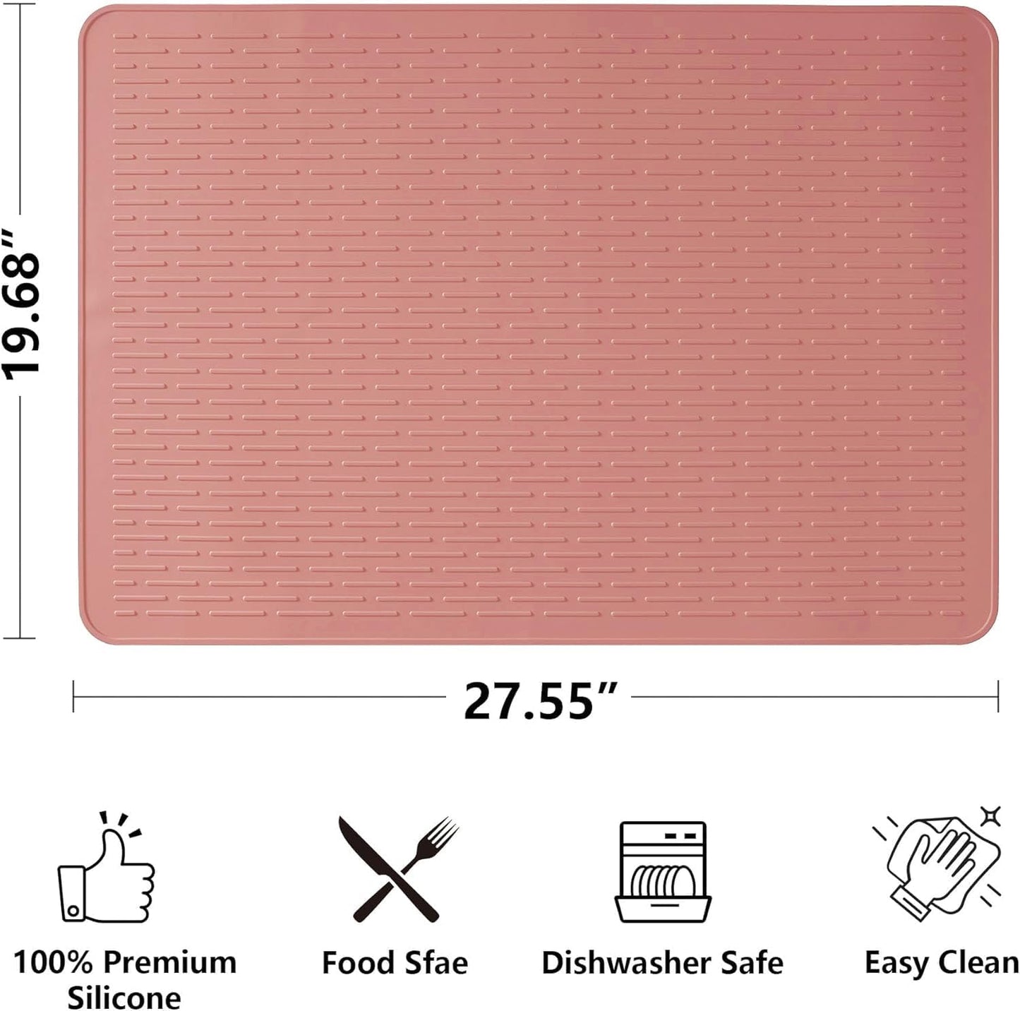 Stove Top Cover for Electric Stove- Range Covers for Electric Stove,Silicone XXL Dish Drying Mat, Glass Cooktop Covers, Flat RV Range top Mats (Black, 28"x20")