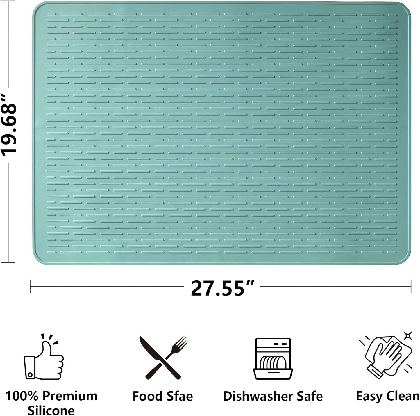 Stove Top Cover for Electric Stove- Range Covers for Electric Stove,Silicone XXL Dish Drying Mat, Glass Cooktop Covers, Flat RV Range top Mats (Black, 28"x20")