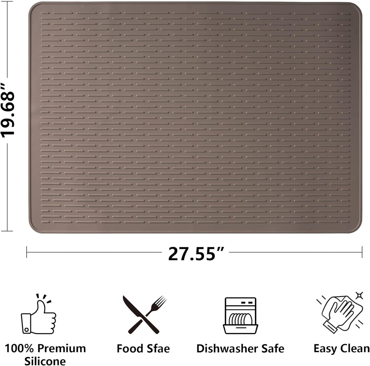 Stove Top Cover for Electric Stove- Range Covers for Electric Stove,Silicone XXL Dish Drying Mat, Glass Cooktop Covers, Flat RV Range top Mats (Black, 28"x20")