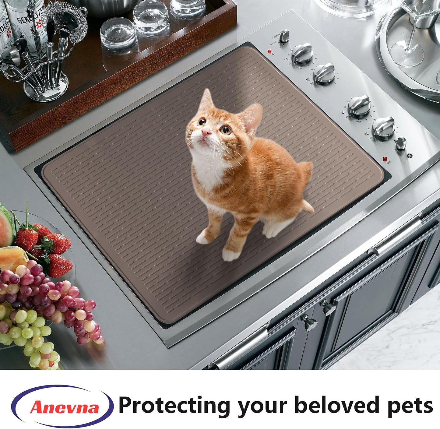 Stove Top Cover for Electric Stove- Range Covers for Electric Stove,Silicone XXL Dish Drying Mat, Glass Cooktop Covers, Flat RV Range top Mats (Black, 28"x20")