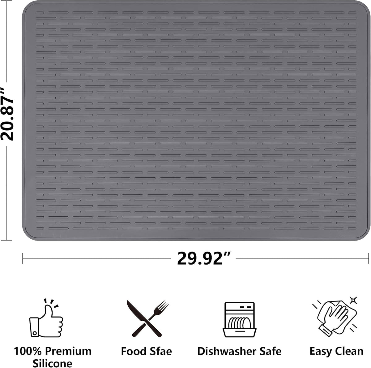 Stove Top Cover for Electric Stove- Range Covers for Electric Stove,Silicone XXL Dish Drying Mat, Glass Cooktop Covers, Flat RV Range top Mats (Black, 28"x20")