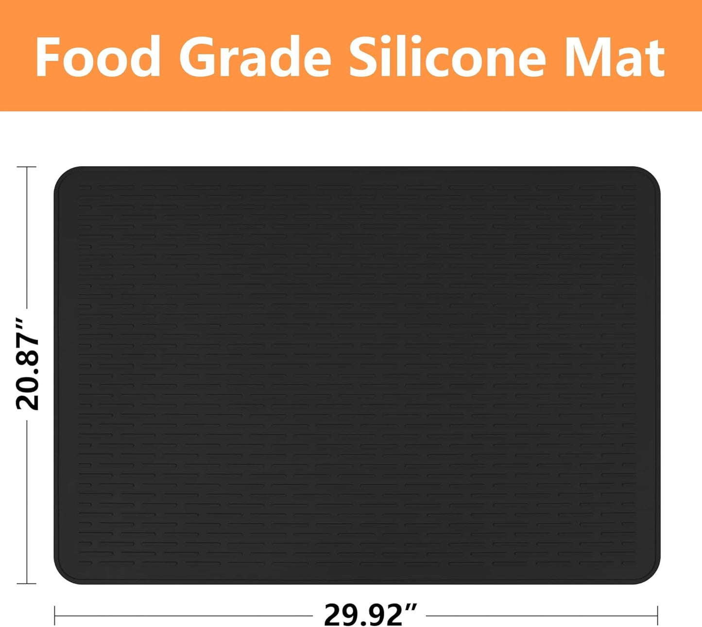 Stove Top Cover for Electric Stove- Range Covers for Electric Stove,Silicone XXL Dish Drying Mat, Glass Cooktop Covers, Flat RV Range top Mats (Black, 28"x20")