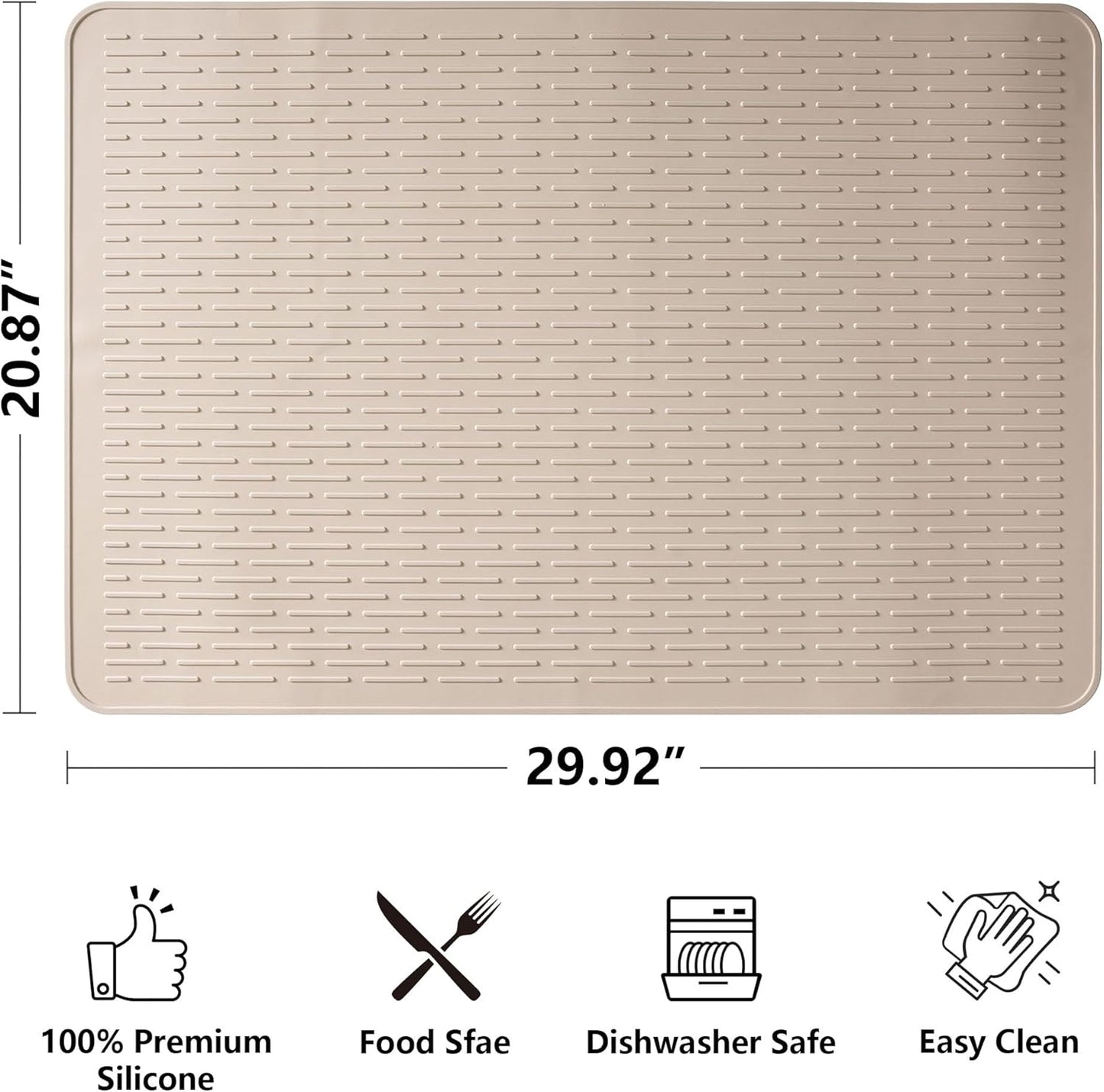 Stove Top Cover for Electric Stove- Range Covers for Electric Stove,Silicone XXL Dish Drying Mat, Glass Cooktop Covers, Flat RV Range top Mats (Black, 28"x20")