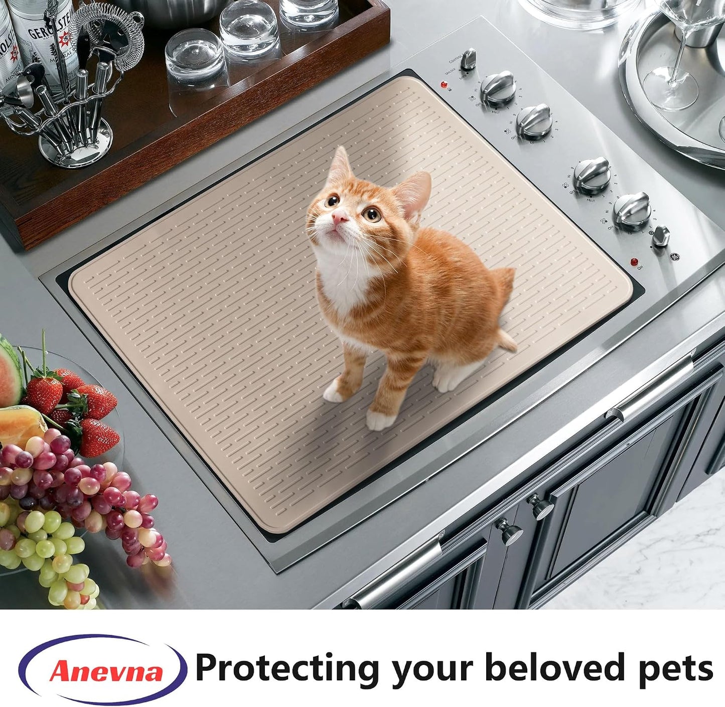 Stove Top Cover for Electric Stove- Range Covers for Electric Stove,Silicone XXL Dish Drying Mat, Glass Cooktop Covers, Flat RV Range top Mats (Black, 28"x20")