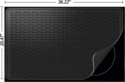 Stove Top Cover for Electric Stove- Range Covers for Electric Stove,Silicone XXL Dish Drying Mat, Glass Cooktop Covers, Flat RV Range top Mats (Black, 28"x20")