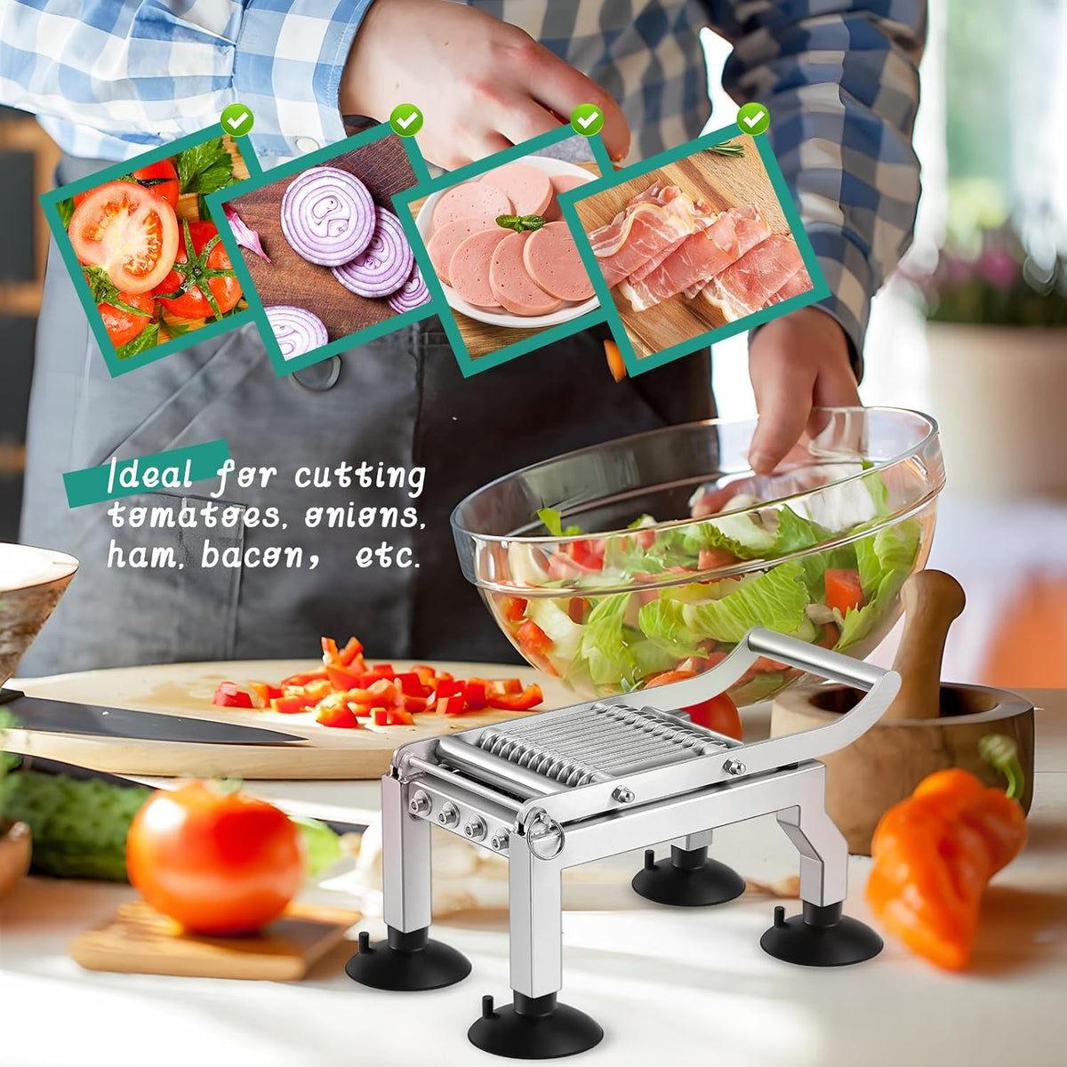 Commercial Tomato Slicer, 0.4"/10mm Stainless Steel