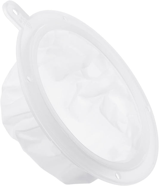 6.1" O.D. Food Filter Strainer, 300 Mesh Kitchen Mesh Filters Strainers Fine Mesh Sieve for Juice, Coffee, Soy Milk Filtration, White