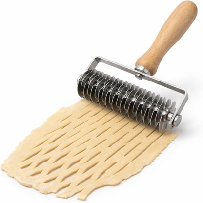 Pastry Lattice Roller Cutter，Stainless Steel Pie Crust Cutter Tool for Pastry Dough, Pizza Bread and Beef Wellington