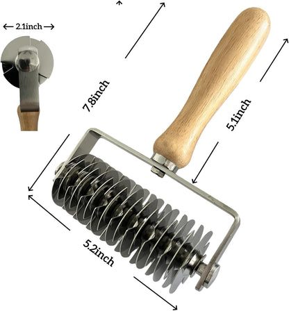 Pastry Lattice Roller Cutter，Stainless Steel Pie Crust Cutter Tool for Pastry Dough, Pizza Bread and Beef Wellington