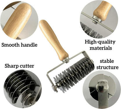 Pastry Lattice Roller Cutter，Stainless Steel Pie Crust Cutter Tool for Pastry Dough, Pizza Bread and Beef Wellington