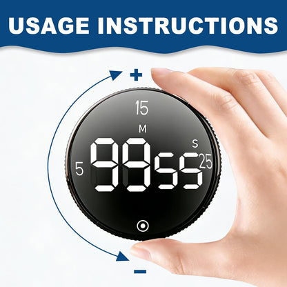 Magnetic Kitchen Timer with Large LED Digital Display, Countdown Countup Visual timers with 3 Volume Levels, 3 Preset 5/15/25 Mins Adjustable Productivity Alarm for Cooking Classroom Fitness Studying