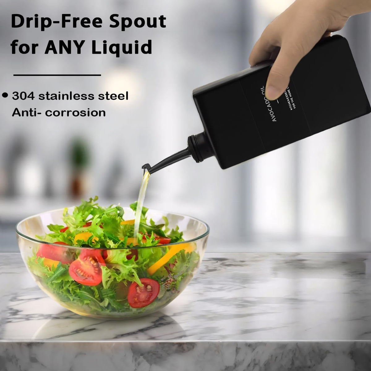 Olive Oil Dispenser Bottle for Kitchen 16.9oz, UV-Blocking Oil and Vinegar Dispenser Set, Soy Sauce Dispenser, Space Saving Design for Countertop (Green)