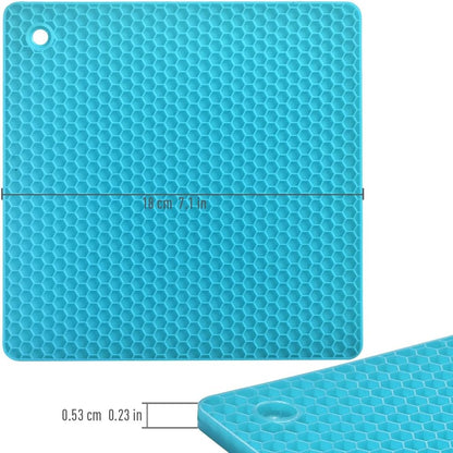 Silicone Square Trivets Mat, 6 Packs Multipurpose Non Slip Heat Resistant Pot Holder-Black