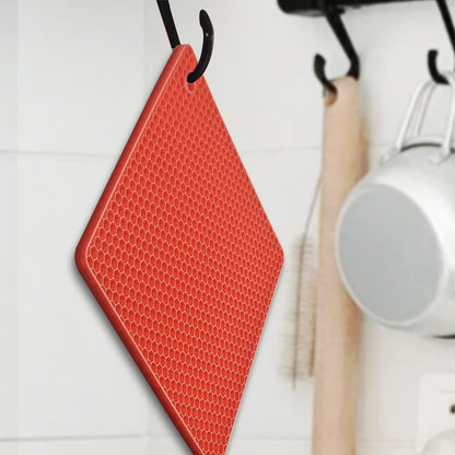 Silicone Square Trivets Mat, 6 Packs Multipurpose Non Slip Heat Resistant Pot Holder-Black