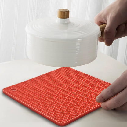 Silicone Square Trivets Mat, 6 Packs Multipurpose Non Slip Heat Resistant Pot Holder-Black