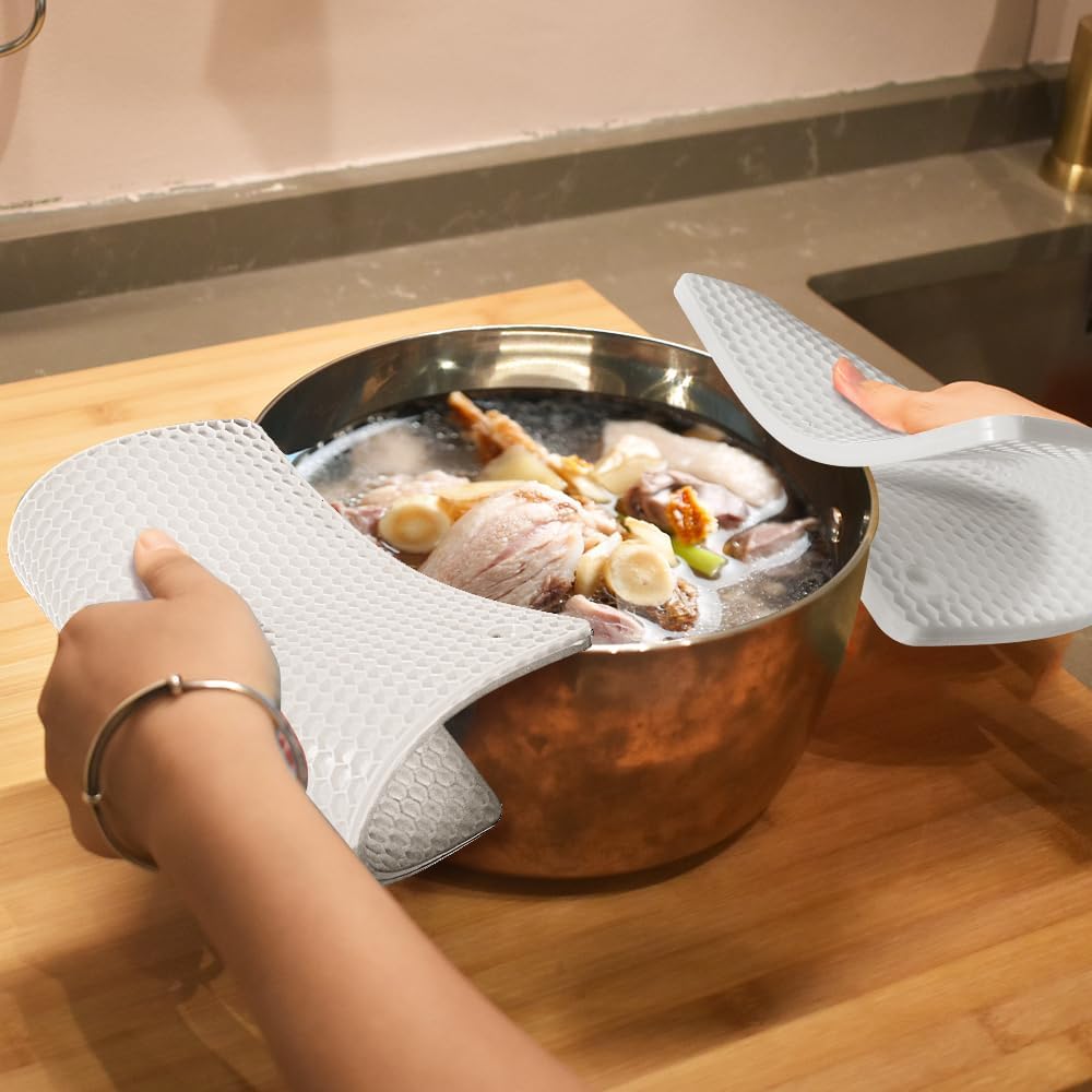 Silicone Square Trivets Mat, 6 Packs Multipurpose Non Slip Heat Resistant Pot Holder-Black