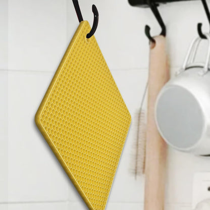Silicone Square Trivets Mat, 6 Packs Multipurpose Non Slip Heat Resistant Pot Holder-Black