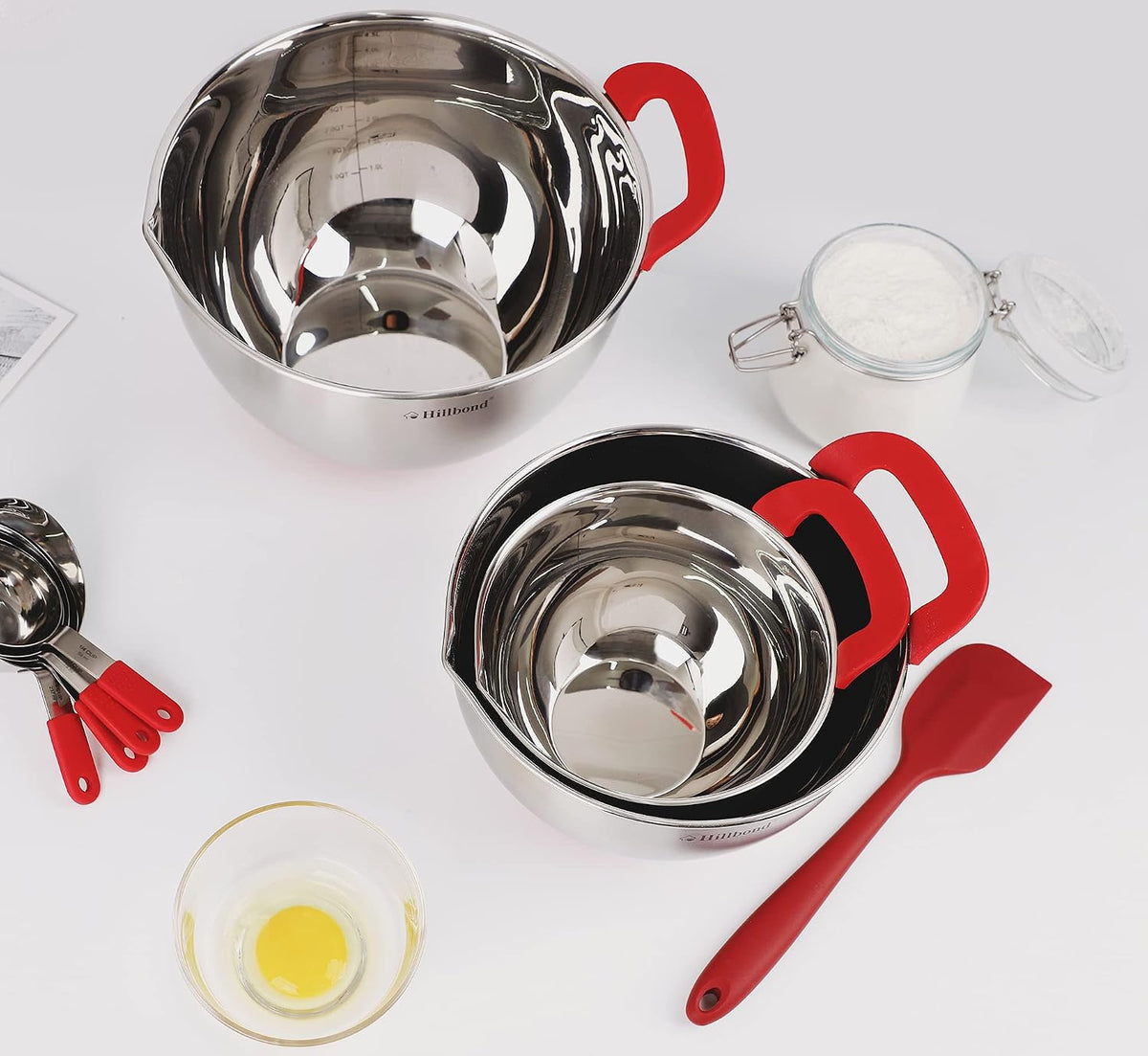 Stainless Steel Mixing Bowls with Lids Set, Set of 3, Black