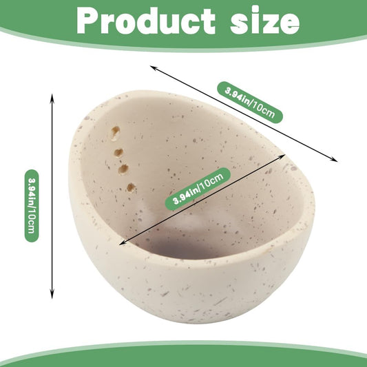 Ceramic Herb Stripper, Handmade Bowl w/ 4 Round Holes for Leaf/Root Removal