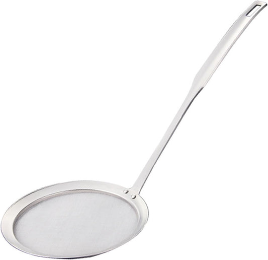 Stainless Steel Fat Skimmer Spoon, Kitchen Fine Mesh Food Strainer and Hot Pot Skimmer with Long Handle for Skimming, Cooking, Frying, Grease, Gravy and Foam (5.5")