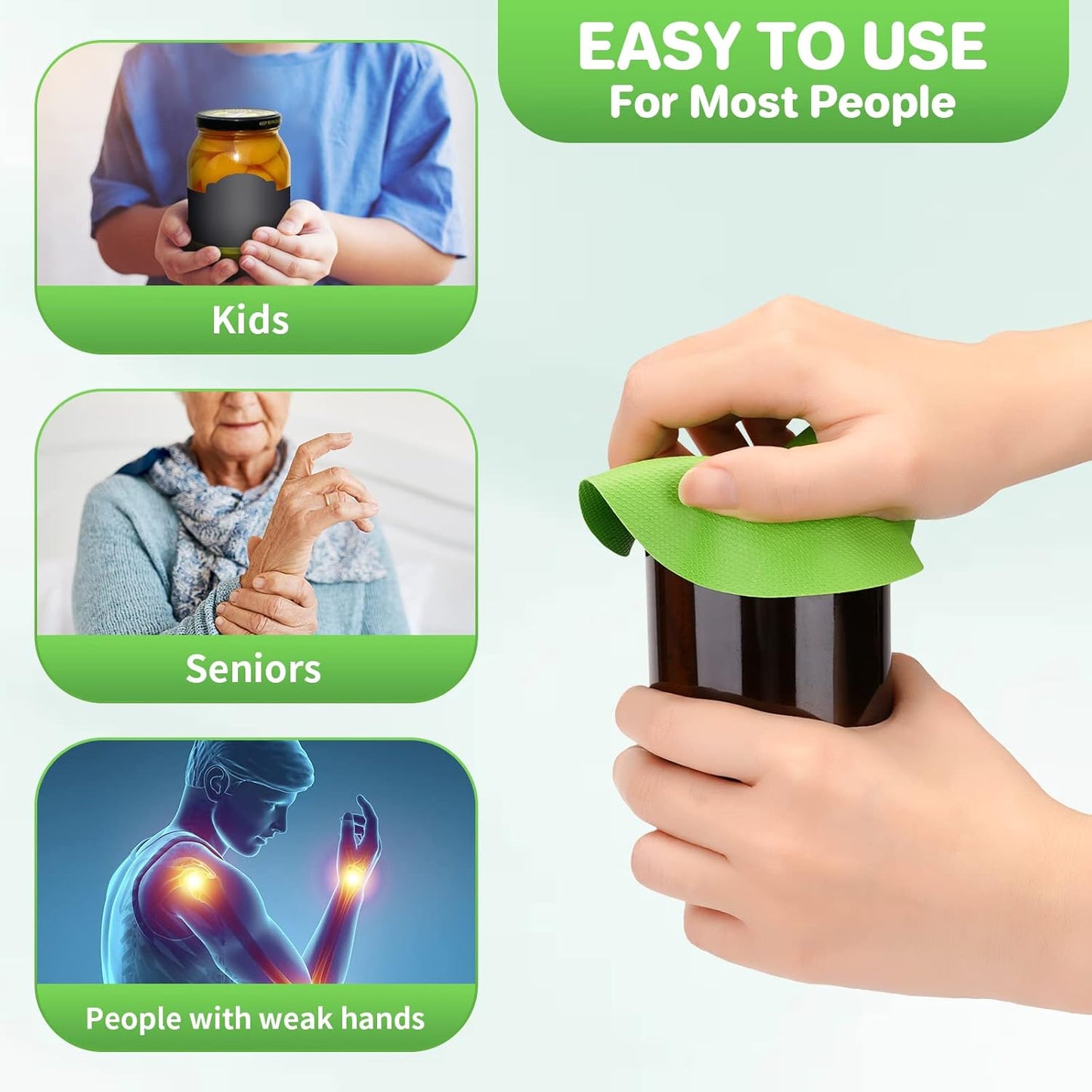 6 Pcs Jar Opener, Rubber Jar Grippers Multi-function Silicone Jar Gripper Pads Bottle Lid Opener Jar Openers for Seniors with Arthritis Weak Hands (6 Colors)