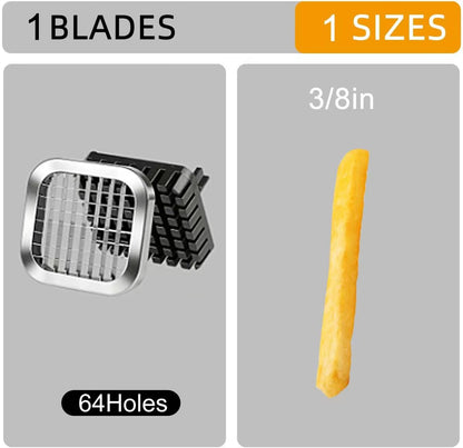French Fry Cutter, Heavy Duty Potato Slicer Cutter, | Set with 1/2 In Blade for Carrot, Yam, Cucumbers.
