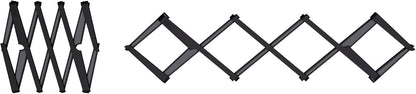 Stretch Folding Silicone Trivet for Hot Pots and Pans, Expanding Nonslip Stand, Heat Resistant mat for Kitchen Worktop - Black