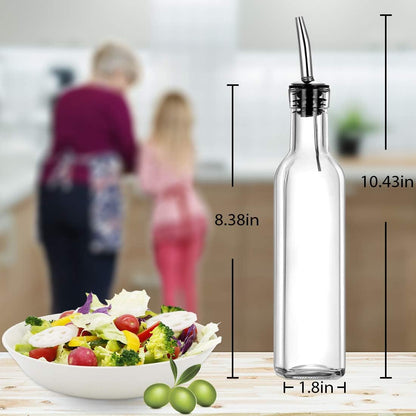 8 oz (250ml) Oil and Vinegar Dispenser Set - 2PCS Olive Oil Dispenser Bottles, Syrup Dispenser & Kitchen Oil Bottles with Pour Spouts and Funnel