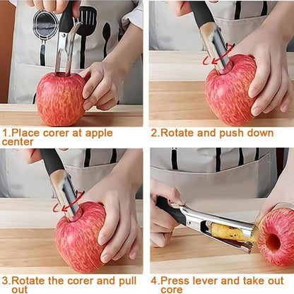 Electric Potato Peeler Automatic Potato Peeler Machine, Electric Peeler Fruits and Vegetables, Apple Peeling Machine for Kitchen [1 Adapter 2 Extra Blades] with Apple Corer (Black-C)