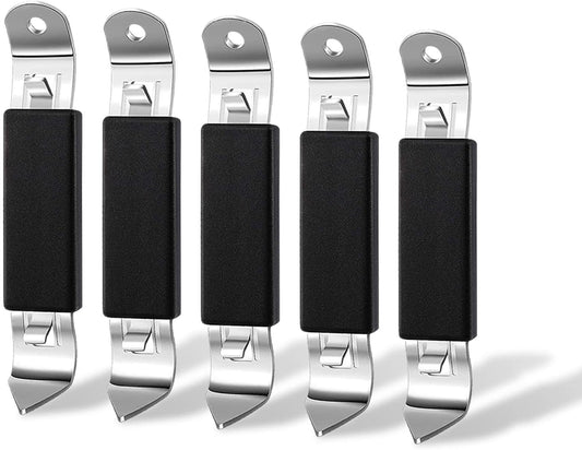 5 Pack Magnetic Bottle Openers Stainless Steel Flat Bottle Opener, Solid and Beer Openers Small Bottle Opener Can Tapper with Magnet for Camping and Traveling