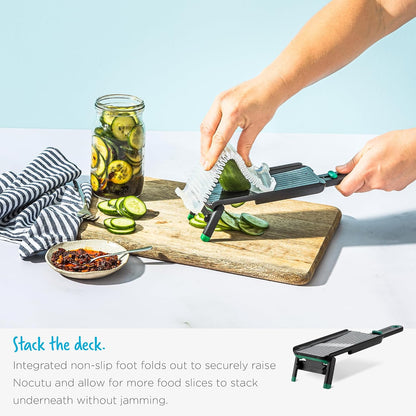 Nocutu Adjustable Handheld Mandoline Slicer with Finger Guard