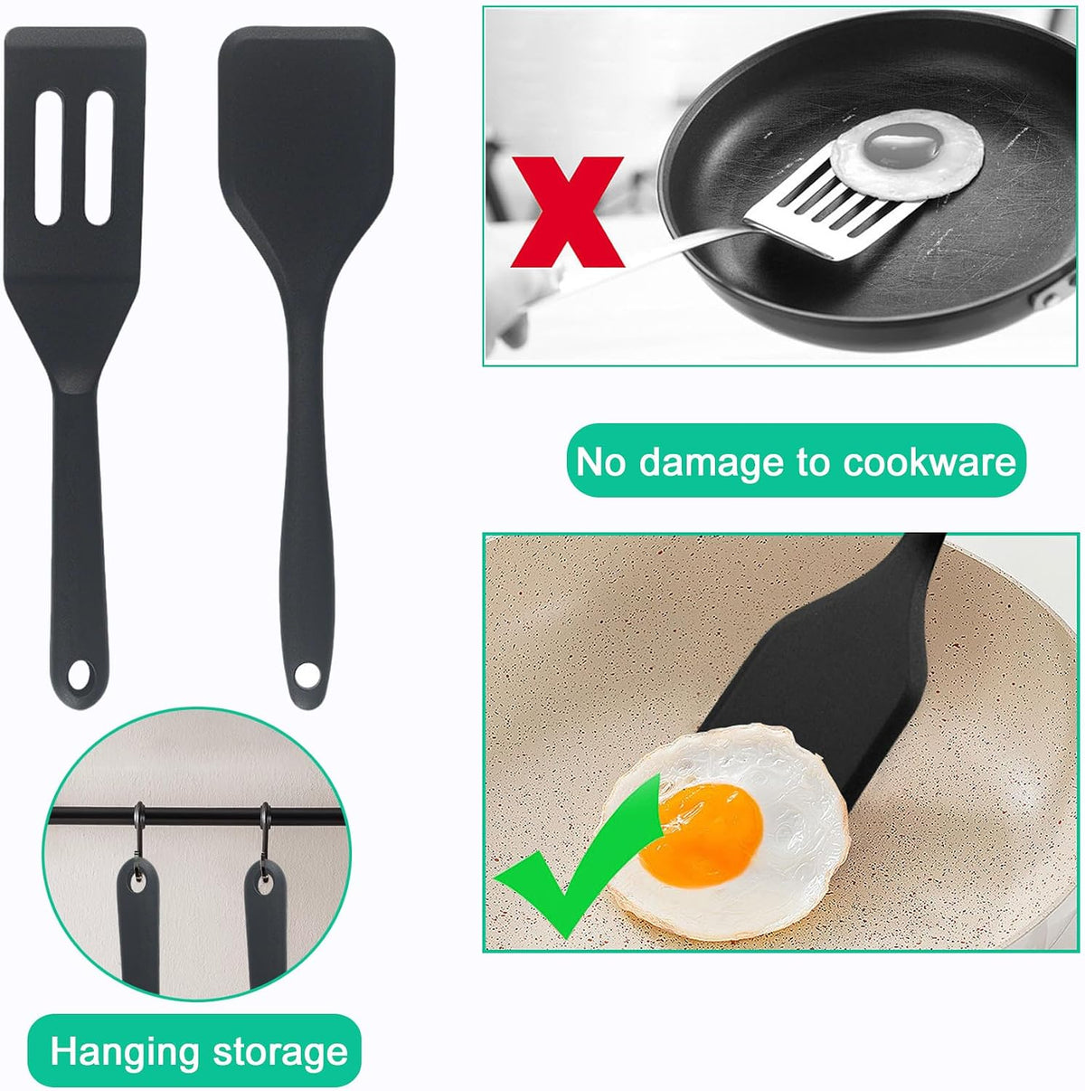 Small Silicone Spatula Set, Mini Spatulas for Baking, Cooking, Serving