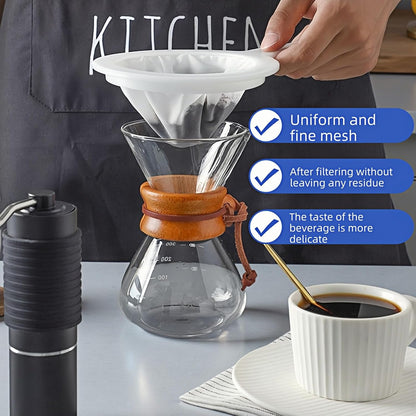 High Density Ultra-Fine Nylon Mesh Strainer Set - 3 in 1 (100/200/400 Micron) -Nylon Mesh, 100/200/400 Mesh for Coffee, Honey, Wine,Milk, Juice - Food Grade w/Non-Slip Handle & Hang Hole