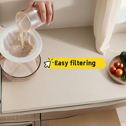 High Density Ultra-Fine Nylon Mesh Strainer Set - 3 in 1 (100/200/400 Micron) -Nylon Mesh, 100/200/400 Mesh for Coffee, Honey, Wine,Milk, Juice - Food Grade w/Non-Slip Handle & Hang Hole