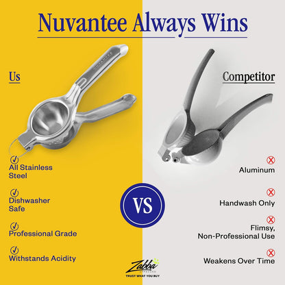Innovee Group. 1 pack. Lemon Squeezer, Stainlees Steel Manual Citrus Press. Includes Lemon Recipes Ebook. Quality 18/10