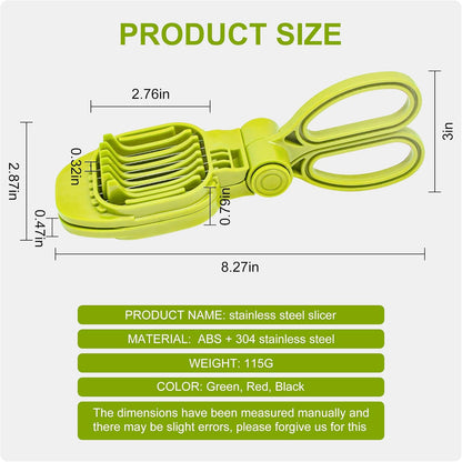 Fruit Slicer, Strawberry, Banana, Kiwi Cutter, Egg Slicer for Hard Boiled Eggs, for Fruit Sausages, Cucumbers, Mushroom Cutter, Rapid & Safe Slicing Kitchen Gadgets (Black)