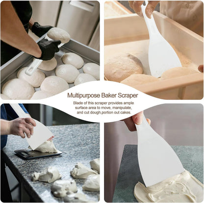 LRui Kitchen Professional Pizza Dough Scraper dough spatula,plastic flexible strip handle dough scraper.