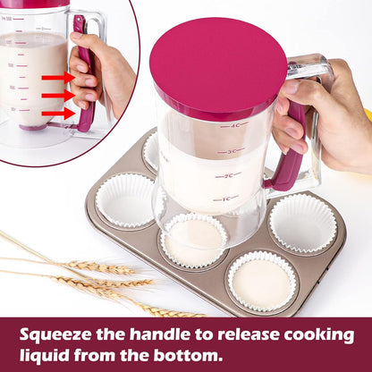 Pancake Batter Dispenser Cupcake Cookie Waffles Cakes Muffin Crepes Batter Separator Cup Measuring Baking Tools
