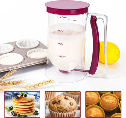 Pancake Batter Dispenser Cupcake Cookie Waffles Cakes Muffin Crepes Batter Separator Cup Measuring Baking Tools