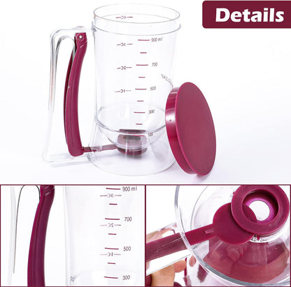 Pancake Batter Dispenser Cupcake Cookie Waffles Cakes Muffin Crepes Batter Separator Cup Measuring Baking Tools