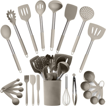 34 PCs Silicone Kitchen Utensils Set, Stainless Steel 450F Heat Resistant