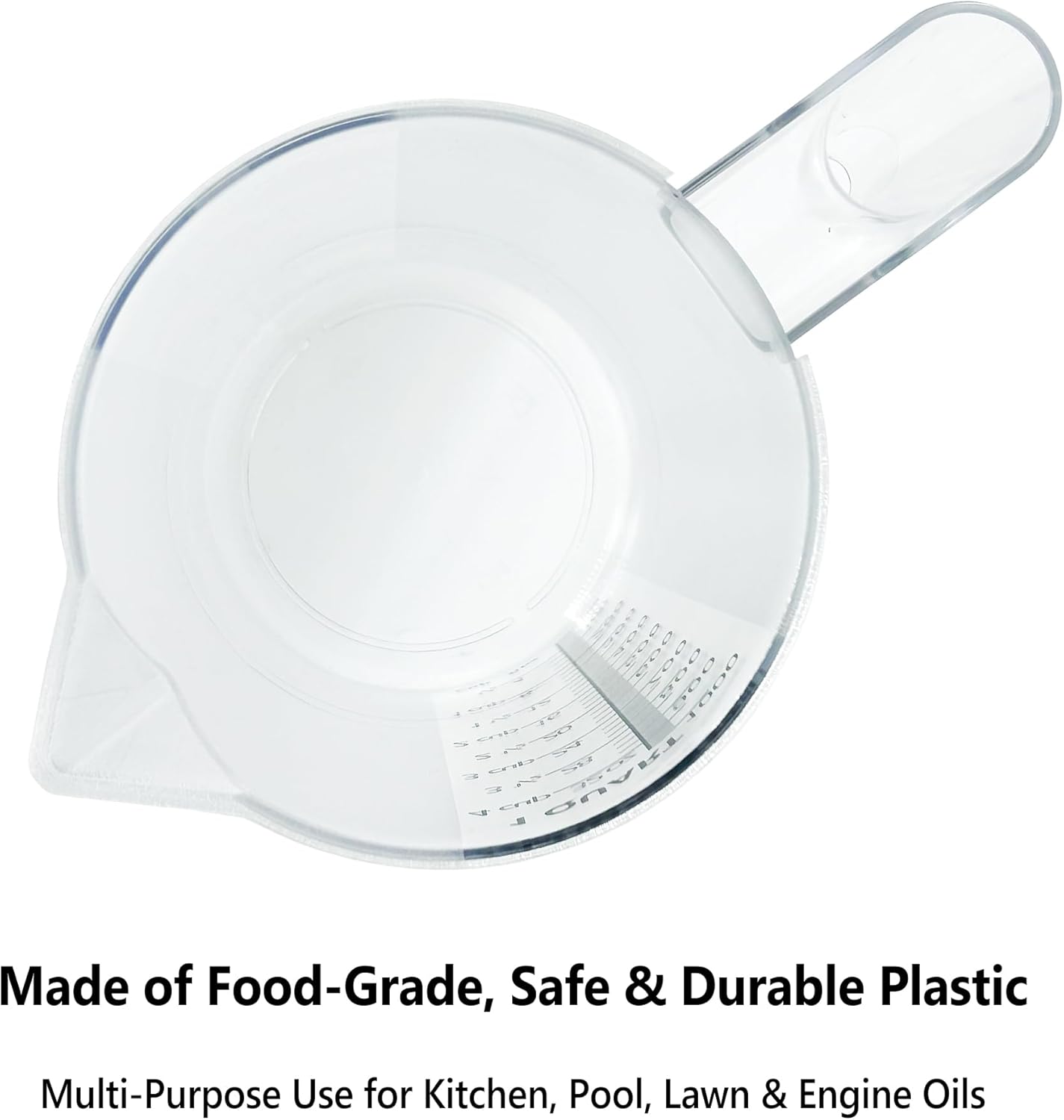 16 oz (2 Cup) Liquid Measuring Cup, Food-Grade Plastic Measuring Cup with Laser-Etched Markings, Clear Single Measuring Cup