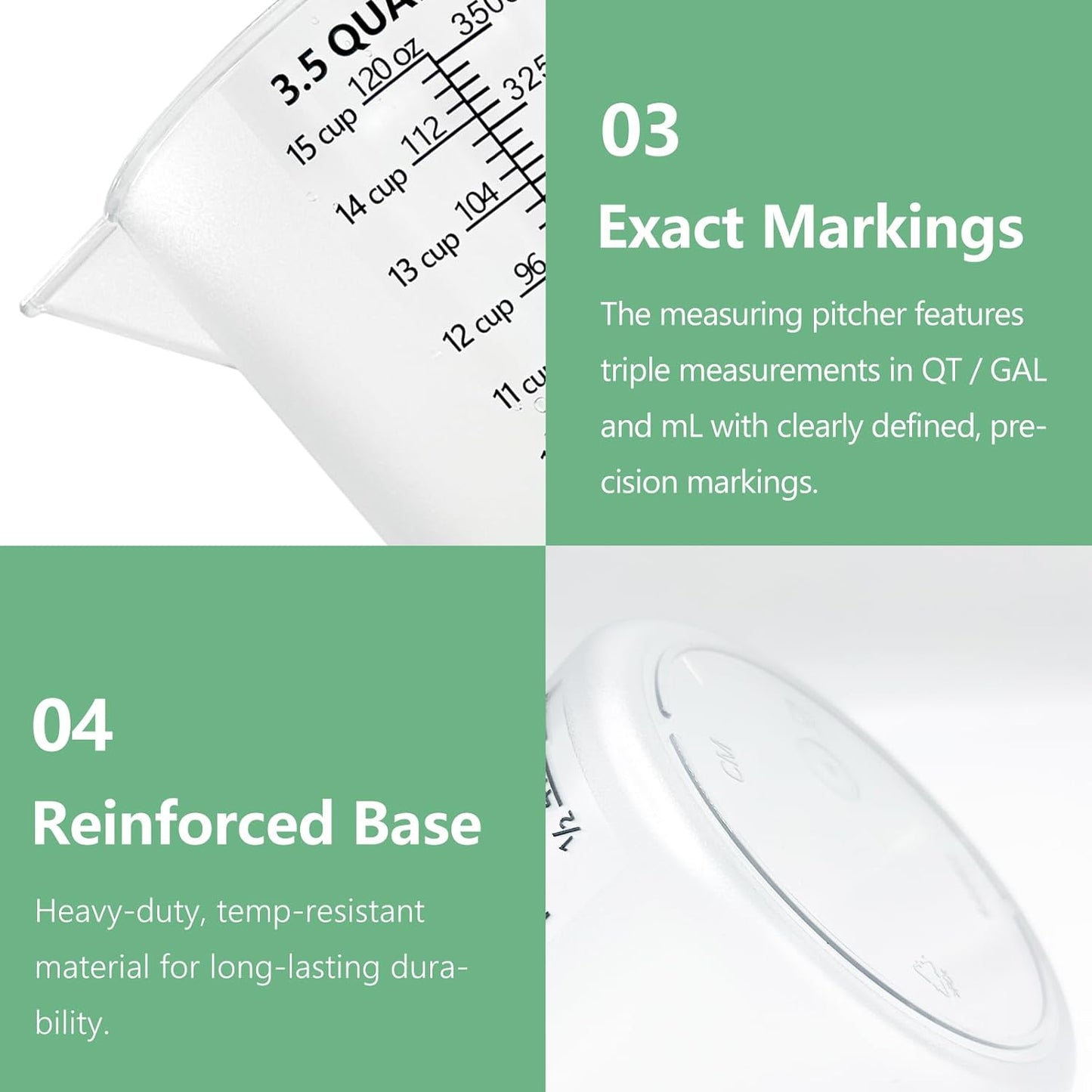 16 oz (2 Cup) Liquid Measuring Cup, Food-Grade Plastic Measuring Cup with Laser-Etched Markings, Clear Single Measuring Cup
