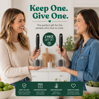 Mini Stainless Steel Meat Chopper & Masher, Dishwasher Safe