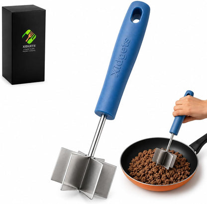 Mini Stainless Steel Meat Chopper & Masher, Dishwasher Safe