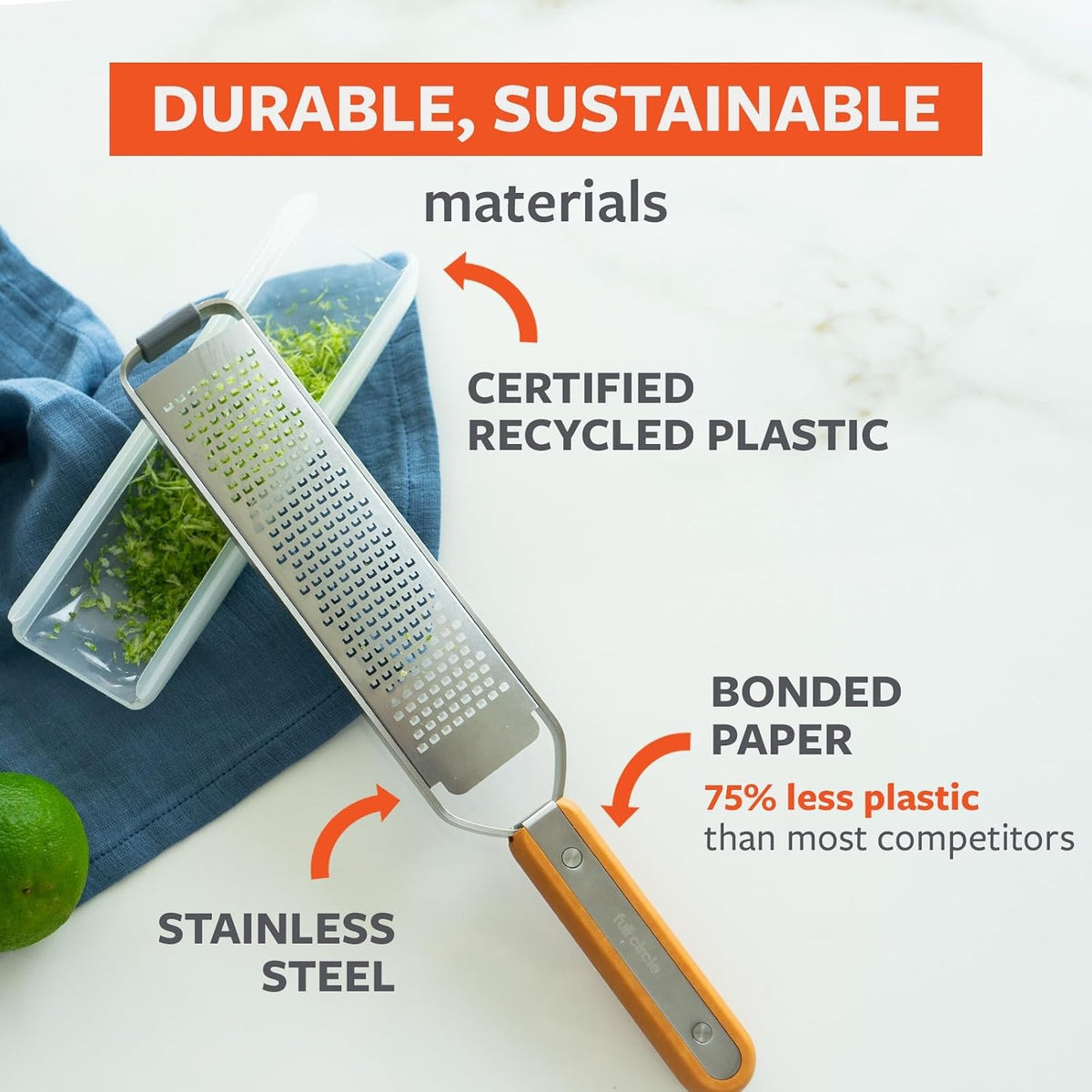 Catch-All Grater and Zester with Food Catcher, Dishwasher Safe