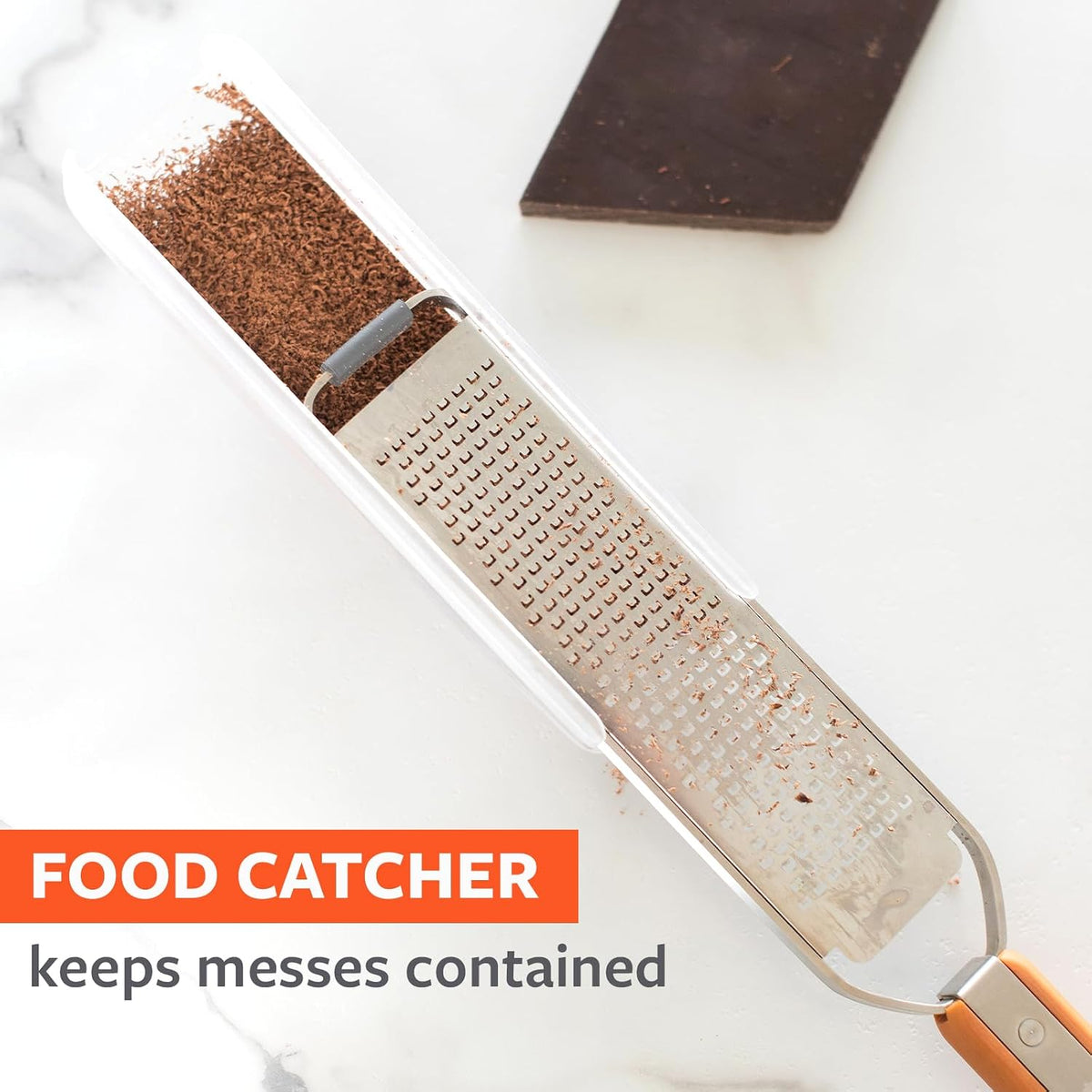 Catch-All Grater and Zester with Food Catcher, Dishwasher Safe