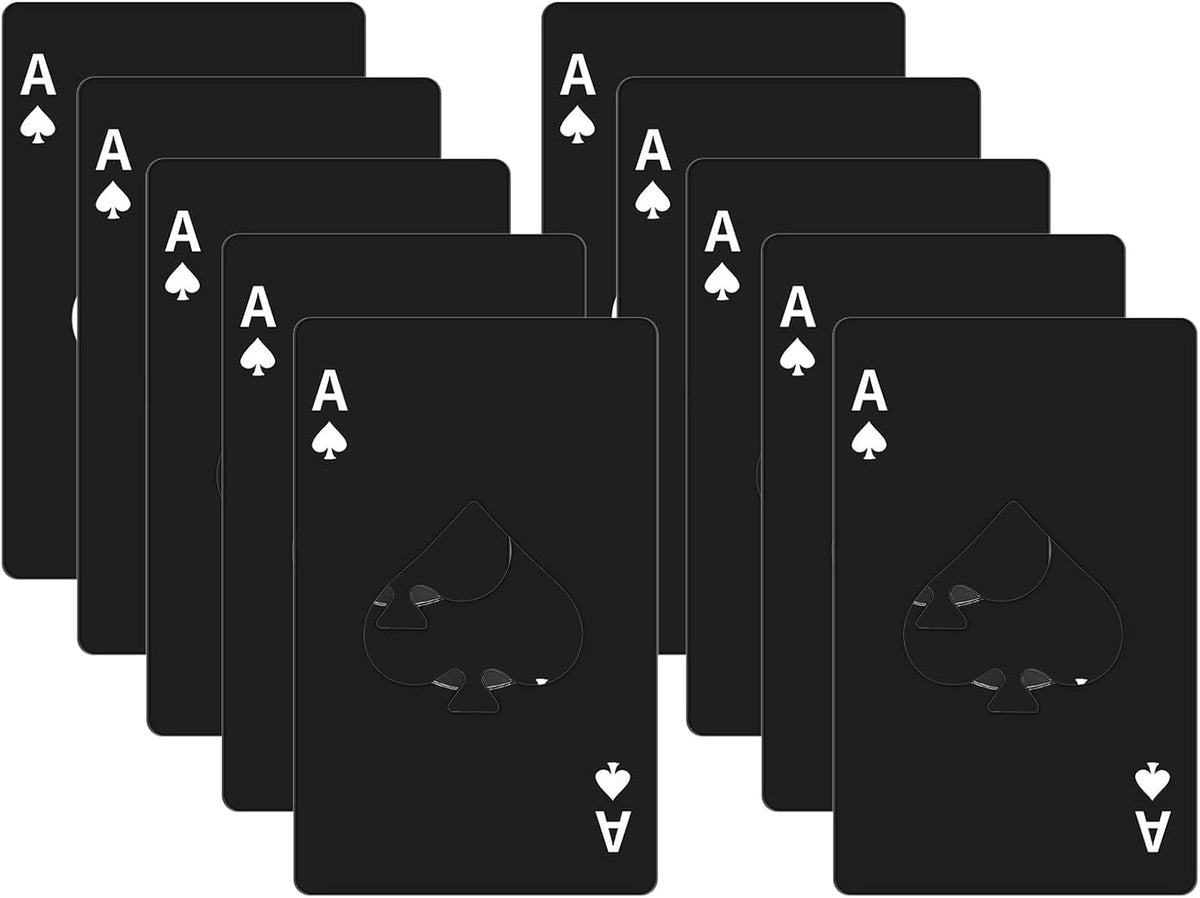 10Pcs Ace of Spades Bottle Openers,Poker Card Bottle Openers,party favors
